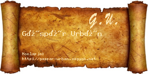 Gáspár Urbán névjegykártya